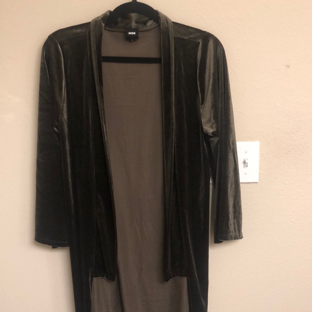 Dolls Kill Olive Green Velvet Tie Jacket